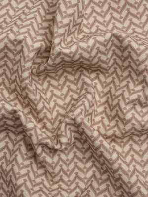 Cotton and Linen Canvas Print – Rose Leafy Chevrons – British Imported Cotton and Linen Canvas Print – Rose Leafy Chevrons – British Imported