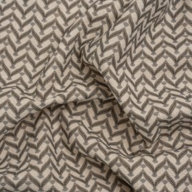 Cotton and Linen Canvas Print – Smoke Leafy Chevrons – British Imported Cotton and Linen Canvas Print – Smoke Leafy Chevrons – British Imported