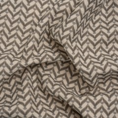 Cotton and Linen Canvas Print – Smoke Leafy Chevrons – British Imported Cotton and Linen Canvas Print – Smoke Leafy Chevrons – British Imported