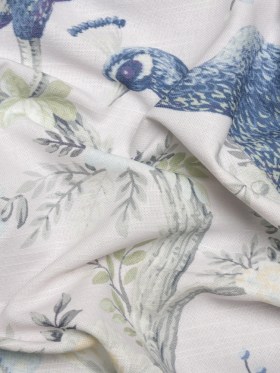 Cotton Canvas Print – Midnight Peacocks in the Trees – British Imported Cotton Canvas Print – Midnight Peacocks in the Trees – British Imported