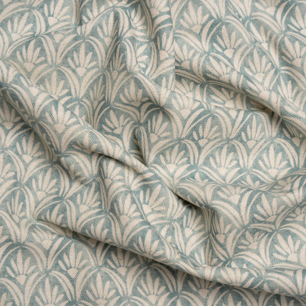 Cotton and Linen Canvas Print – Aegean Floral Arches – British Imported Cotton and Linen Canvas Print – Aegean Floral Arches – British Imported