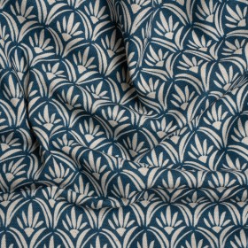 Cotton and Linen Canvas Print – Midnight Floral Arches – British Imported Cotton and Linen Canvas Print – Midnight Floral Arches – British Imported