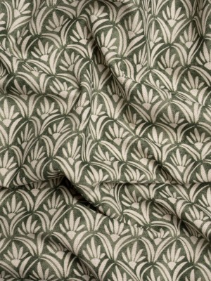 Cotton and Linen Canvas Print – Olive Floral Arches – British Imported Cotton and Linen Canvas Print – Olive Floral Arches – British Imported