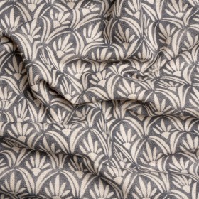 Cotton and Linen Canvas Print – Smoke Floral Arches – British Imported Cotton and Linen Canvas Print – Smoke Floral Arches – British Imported