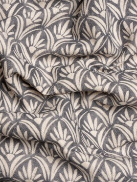 Cotton and Linen Canvas Print – Smoke Floral Arches – British Imported Cotton and Linen Canvas Print – Smoke Floral Arches – British Imported