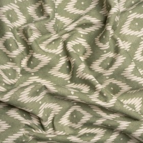 Cotton and Linen Canvas Print – Fern Diamonds and Dots – British Imported Cotton and Linen Canvas Print – Fern Diamonds and Dots – British Imported