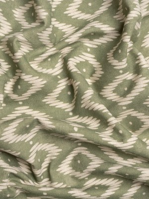 Cotton and Linen Canvas Print – Fern Diamonds and Dots – British Imported Cotton and Linen Canvas Print – Fern Diamonds and Dots – British Imported