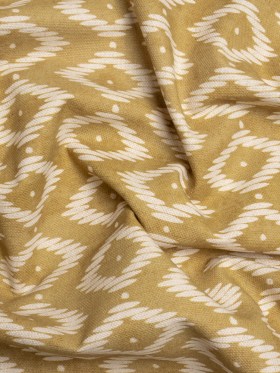 Cotton and Linen Canvas Print – Gold Diamonds and Dots – British Imported Cotton and Linen Canvas Print – Gold Diamonds and Dots – British Imported