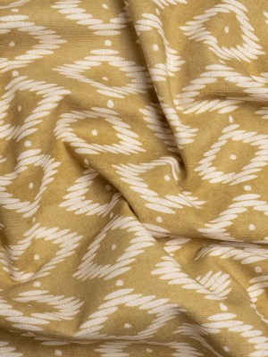 Cotton and Linen Canvas Print – Gold Diamonds and Dots – British Imported Cotton and Linen Canvas Print – Gold Diamonds and Dots – British Imported