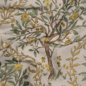 Drapery Jacquard – Lemon Pheasants in the Orchard – British Imported Drapery Jacquard – Lemon Pheasants in the Orchard – British Imported