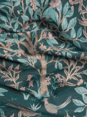 Drapery Jacquard – Peacock Pheasants in the Orchard – British Imported Drapery Jacquard – Peacock Pheasants in the Orchard – British Imported
