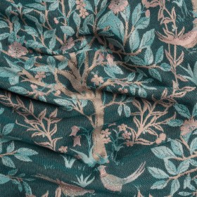 Drapery Jacquard – Peacock Pheasants in the Orchard – British Imported Drapery Jacquard – Peacock Pheasants in the Orchard – British Imported