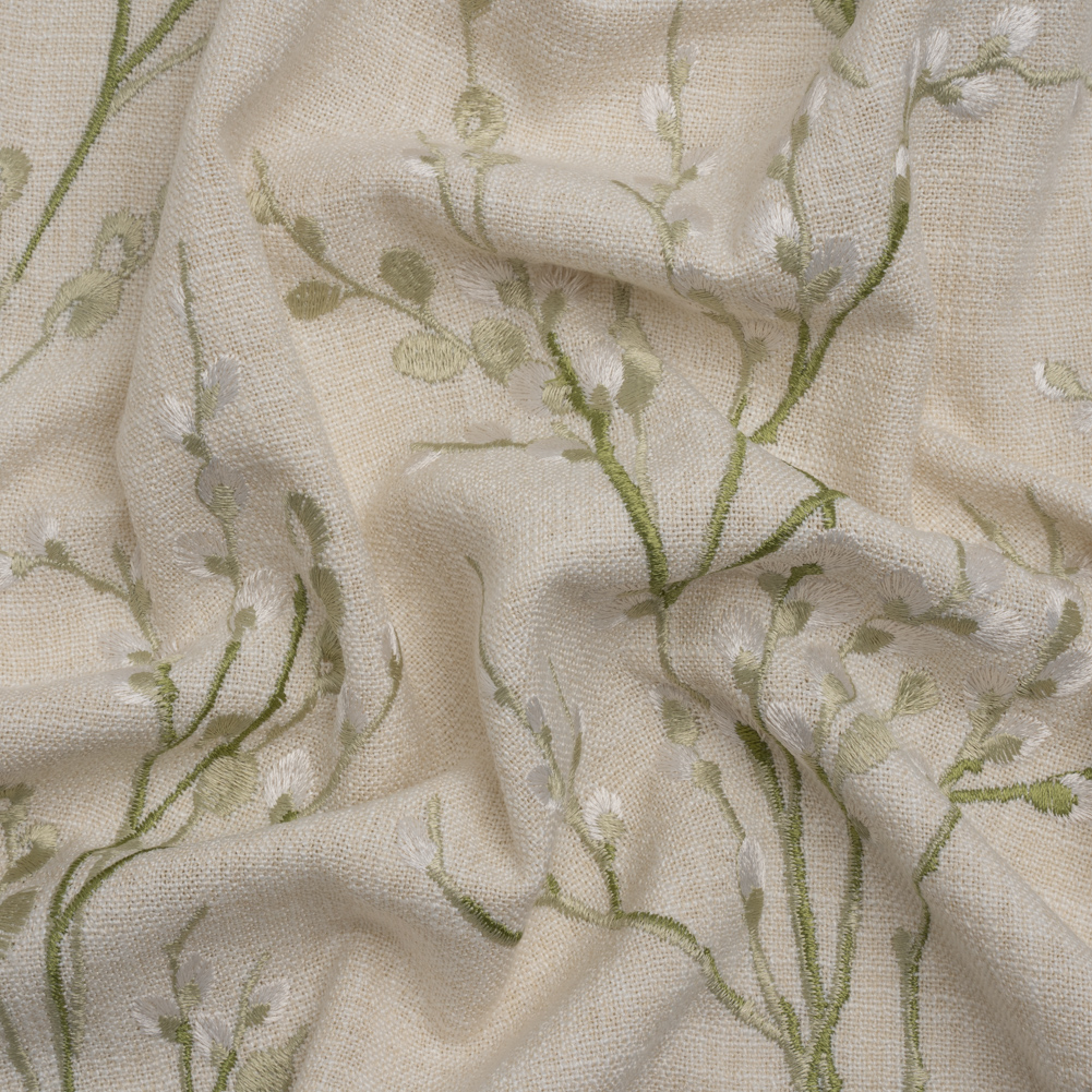 Embroidered Drapery Woven – Hedgerow Prairie Willow – British Imported Embroidered Drapery Woven – Hedgerow Prairie Willow – British Imported