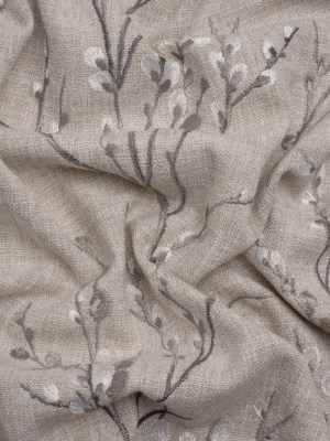 Embroidered Drapery Woven – Steel Prairie Willow – British Imported Embroidered Drapery Woven – Steel Prairie Willow – British Imported