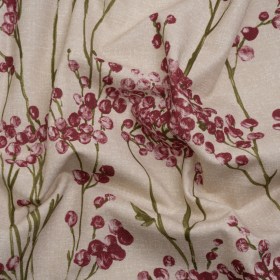 Cotton Canvas Print – Cranberry Berry Stems – British Imported Cotton Canvas Print – Cranberry Berry Stems – British Imported