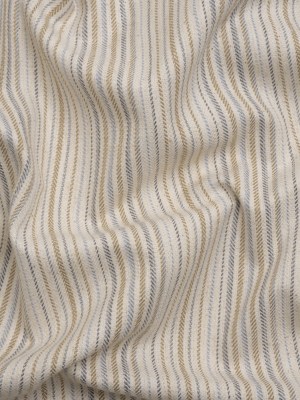 Polyester and Cotton Twill – Chambray Barcode Stripes – British Imported Polyester and Cotton Twill – Chambray Barcode Stripes – British Imported