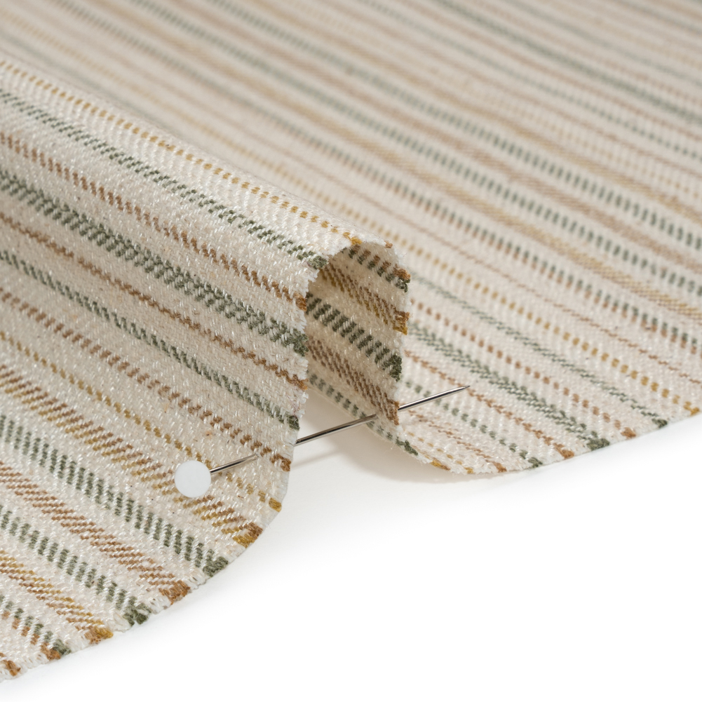Polyester and Cotton Twill – Moss Barcode Stripes – British Imported Polyester and Cotton Twill – Moss Barcode Stripes – British Imported