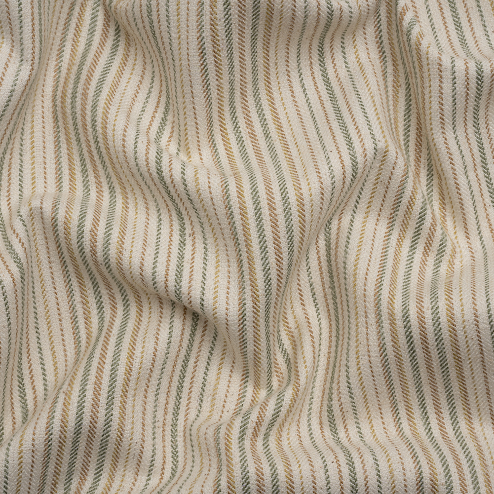 Polyester and Cotton Twill – Moss Barcode Stripes – British Imported Polyester and Cotton Twill – Moss Barcode Stripes – British Imported