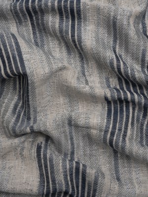 Drapery Jacquard – Ink Ikat Stripes – British Imported Drapery Jacquard – Ink Ikat Stripes – British Imported
