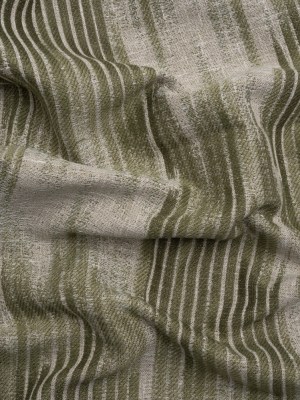 Drapery Jacquard – Moss Ikat Stripes – British Imported Drapery Jacquard – Moss Ikat Stripes – British Imported