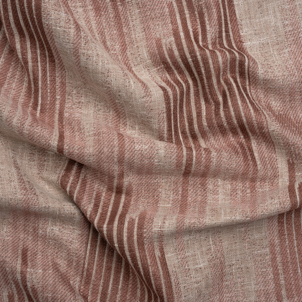 Drapery Jacquard – Mulberry Ikat Stripes – British Imported Drapery Jacquard – Mulberry Ikat Stripes – British Imported