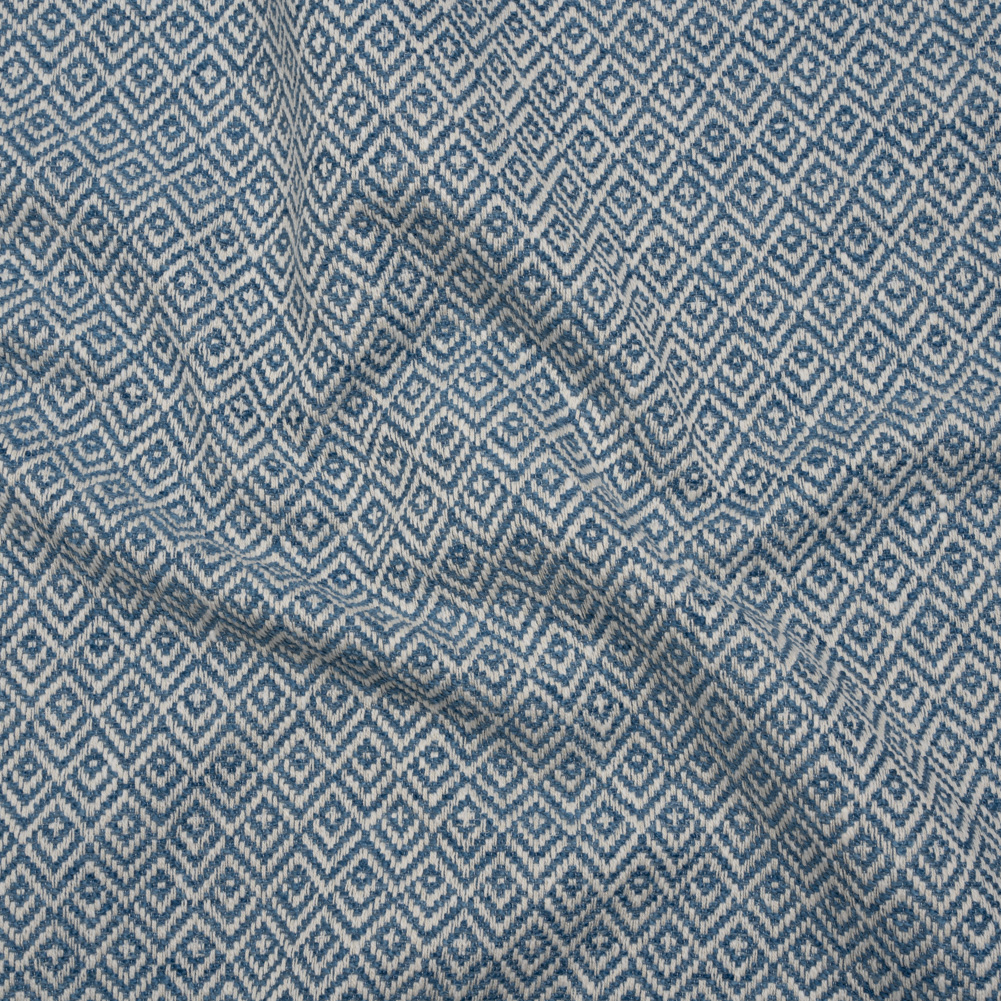 Boucle Drapery Twill – Indigo Birdseye Diamonds – British Imported Boucle Drapery Twill – Indigo Birdseye Diamonds – British Imported