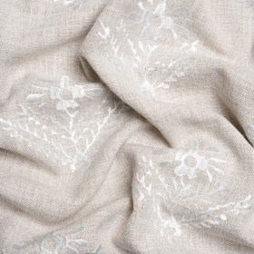 Embroidered Textured Drapery Woven – Almond Flowering Ferns – British Imported Embroidered Textured Drapery Woven – Almond Flowering Ferns – British Imported