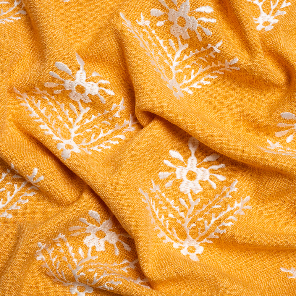 Embroidered Textured Drapery Woven – Dijon Flowering Ferns – British Imported Embroidered Textured Drapery Woven – Dijon Flowering Ferns – British Imported