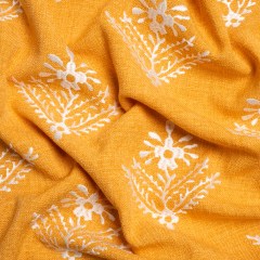 Embroidered Textured Drapery Woven – Dijon Flowering Ferns – British Imported Embroidered Textured Drapery Woven – Dijon Flowering Ferns – British Imported