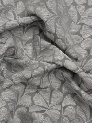 Drapery Jacquard – Steel All-Over Leaves – British Imported Drapery Jacquard – Steel All-Over Leaves – British Imported