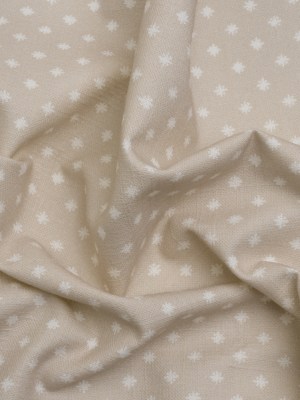 Slubbed Cotton Canvas Print – Almond Little Stars – British Imported Slubbed Cotton Canvas Print – Almond Little Stars – British Imported