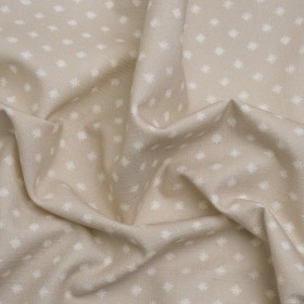 Slubbed Cotton Canvas Print – Almond Little Stars – British Imported Slubbed Cotton Canvas Print – Almond Little Stars – British Imported