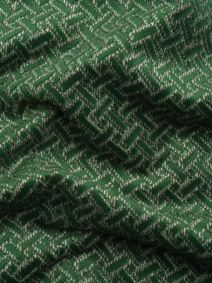 Chenille Jacquard – Bottle Green Geometric Basketweave – British Imported Chenille Jacquard – Bottle Green Geometric Basketweave – British Imported