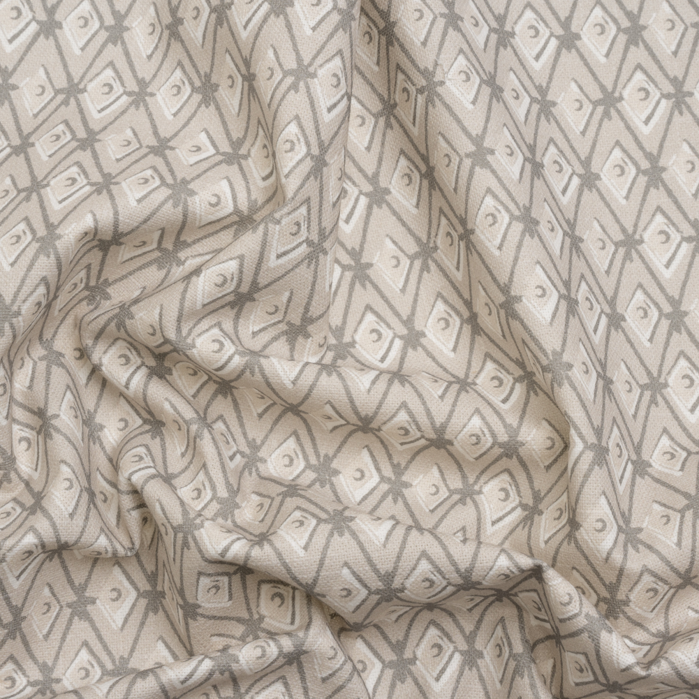 Slubbed Cotton Canvas Print – Almond Diamonds – British Imported Slubbed Cotton Canvas Print – Almond Diamonds – British Imported