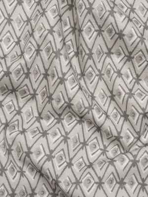 Slubbed Cotton Canvas Print – Silver Diamonds – British Imported Slubbed Cotton Canvas Print – Silver Diamonds – British Imported