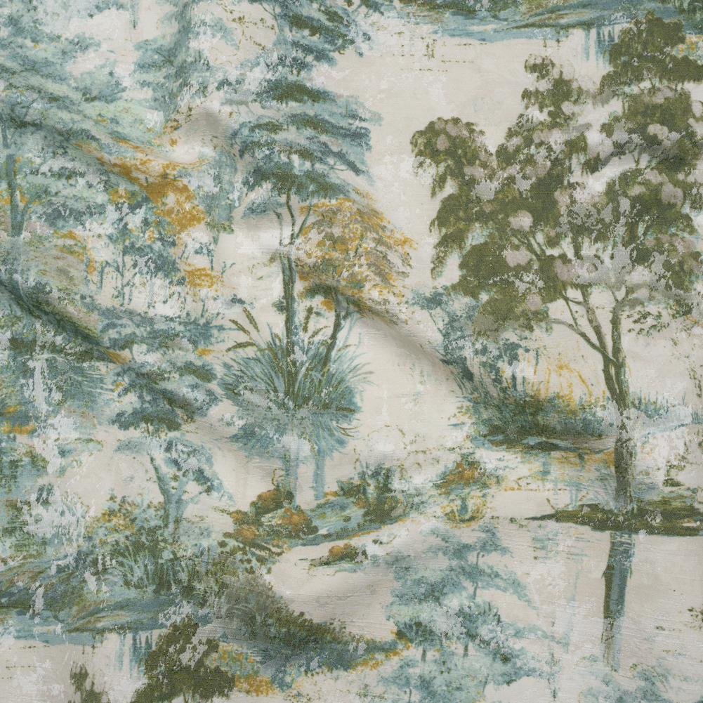 Drapery Jacquard Print – Jade Dreamy Trees – British Imported Drapery Jacquard Print – Jade Dreamy Trees – British Imported
