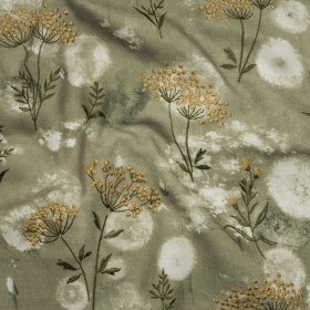 Cotton Canvas Print with Floral Embroidery – Ivy Tie Dye Spots – British Imported Cotton Canvas Print with Floral Embroidery – Ivy Tie Dye Spots – British Imported