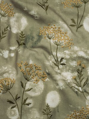 Cotton Canvas Print with Floral Embroidery – Ivy Tie Dye Spots – British Imported Cotton Canvas Print with Floral Embroidery – Ivy Tie Dye Spots – British Imported