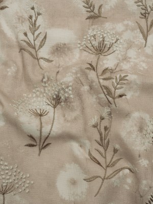 Cotton Canvas Print with Floral Embroidery – Oyster Tie Dye Spots – British Imported Cotton Canvas Print with Floral Embroidery – Oyster Tie Dye Spots – British Imported