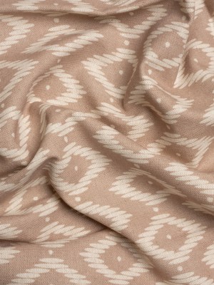 Cotton and Linen Canvas Print – Rose Diamonds and Dots – British Imported Cotton and Linen Canvas Print – Rose Diamonds and Dots – British Imported