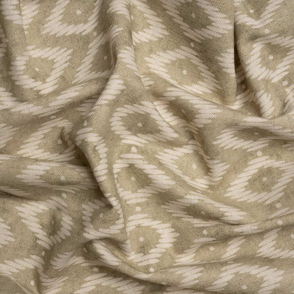 Cotton and Linen Canvas Print – Sand Diamonds and Dots – British Imported Cotton and Linen Canvas Print – Sand Diamonds and Dots – British Imported