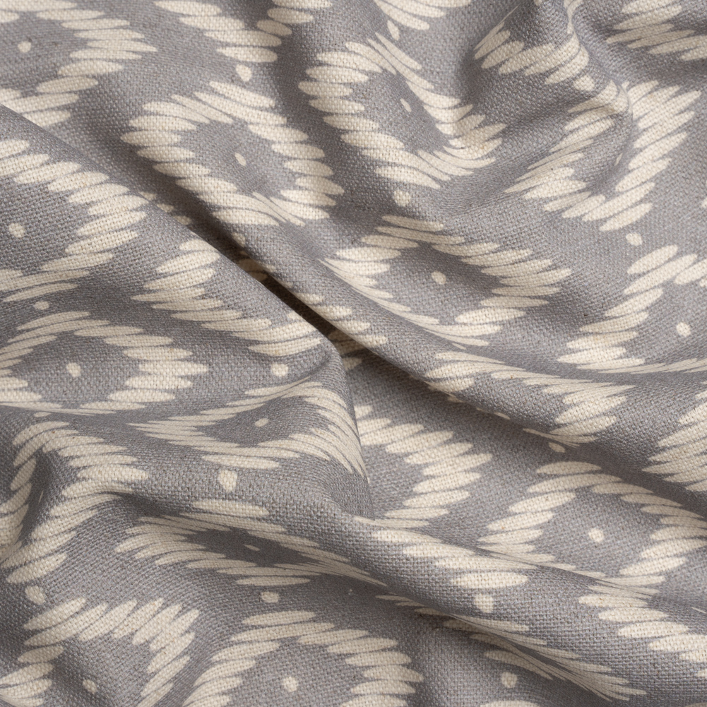 Cotton and Linen Canvas Print – Smoke Diamonds and Dots – British Imported Cotton and Linen Canvas Print – Smoke Diamonds and Dots – British Imported