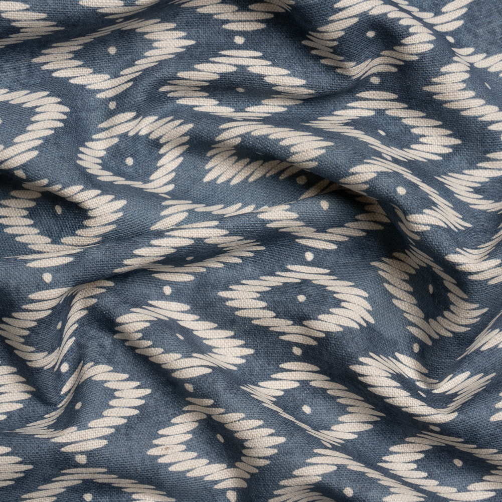 Cotton and Linen Canvas Print – Steel Diamonds and Dots – British Imported Cotton and Linen Canvas Print – Steel Diamonds and Dots – British Imported