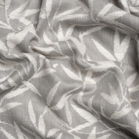 Chenille Drapery Jacquard – Steel Willow Leaves – British Imported Chenille Drapery Jacquard – Steel Willow Leaves – British Imported