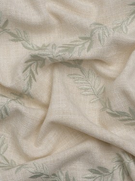 Embroidered Slubbed Drapery Woven – Sage Leafy Lattice – British Imported Embroidered Slubbed Drapery Woven – Sage Leafy Lattice – British Imported