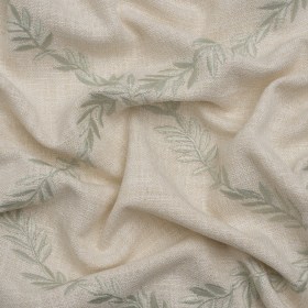 Embroidered Slubbed Drapery Woven – Sage Leafy Lattice – British Imported Embroidered Slubbed Drapery Woven – Sage Leafy Lattice – British Imported
