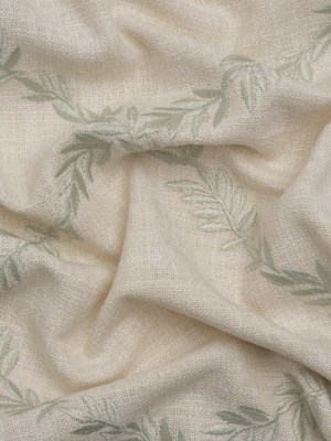 Embroidered Slubbed Drapery Woven – Sage Leafy Lattice – British Imported Embroidered Slubbed Drapery Woven – Sage Leafy Lattice – British Imported