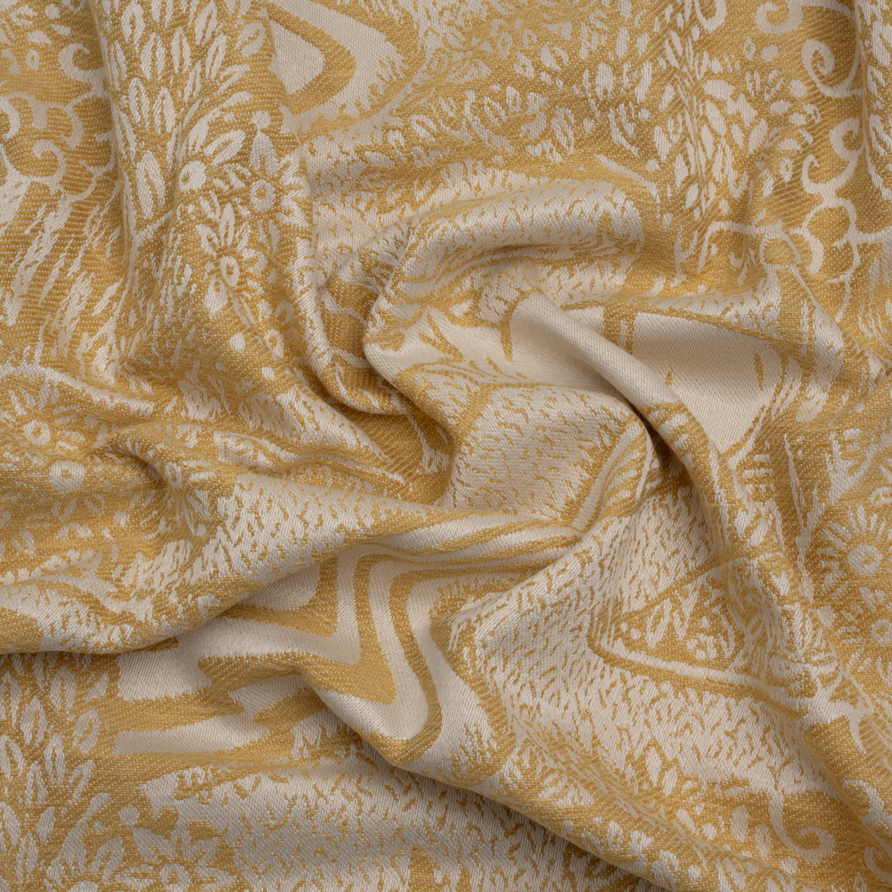 Drapery Jacquard – Ochre Pastoral Scenes – British Imported Drapery Jacquard – Ochre Pastoral Scenes – British Imported
