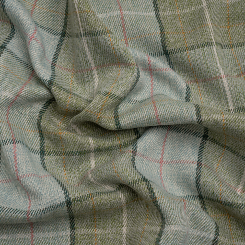 Drapery Twill – Sage Plaid – British Imported Drapery Twill – Sage Plaid – British Imported