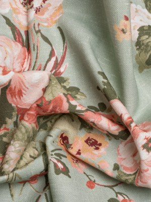 Brushed Cotton Canvas Print – Sage Elegant Floral – British Imported Brushed Cotton Canvas Print – Sage Elegant Floral – British Imported